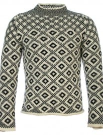 Esemplare White & Black Patterned Sweater