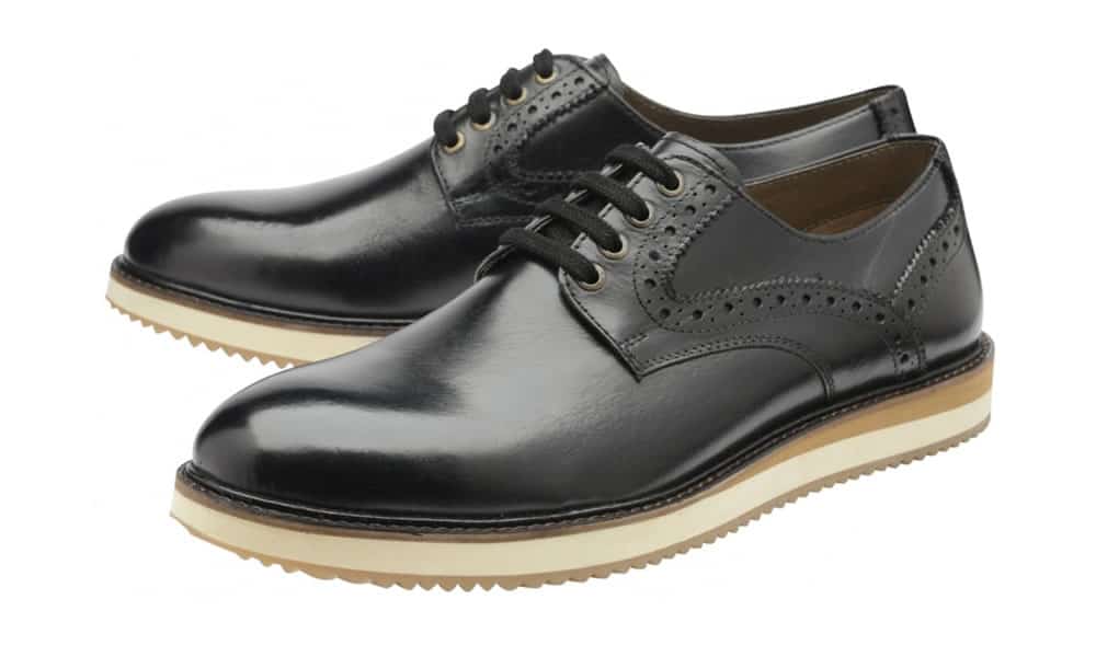 Frank Wright Shoes and Boots - Marvin Black Leather Brogue Shoe