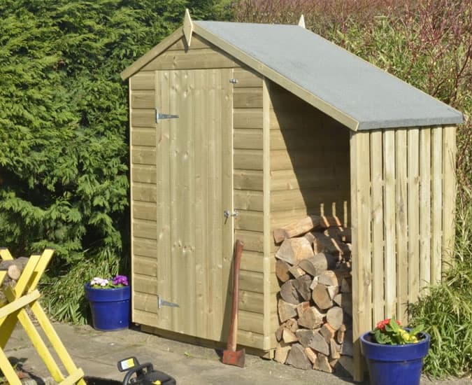 Rowlinson Oxford Shiplap Apex Shed With Lean-To 4X3