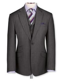 Grey Herringbone Tailored Fit Black Label Suit Jacket