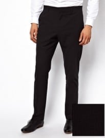 Asos Slim Fit Tipped Trousers In Seersucker