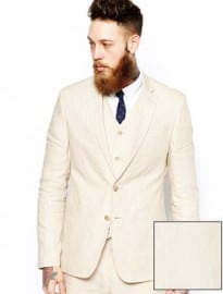 Asos Slim Fit Suit In Beige Linen
