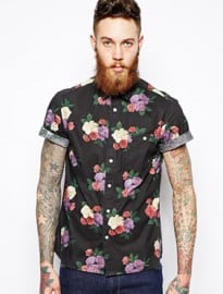 Asos Shirt In Short Sleeve With Floral Print