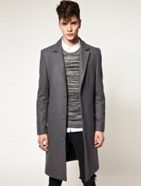 Asos Single Breasted Wool Overcoat