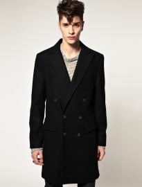 Asos Wool Double Breasted Overcoat