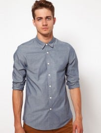 Asos Smart Shirt In Chambray
