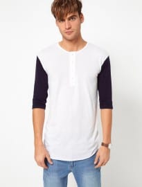American Apparel Baseball Henley Top