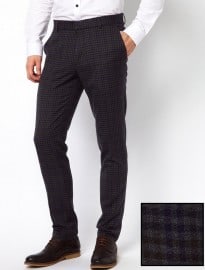Asos Slim Fit Smart Trousers In Mini Check