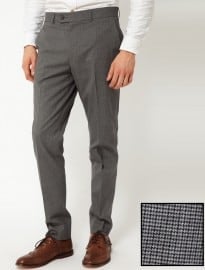 Asos Slim Fit Smart Trousers In Dogstooth