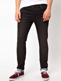 Asos Skinny Jeans With Black Coating