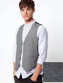 Asos Waistcoat In Grey