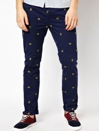 Asos Slim Chino With Embroidery