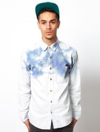 Vintage Denim Shirt With Dip-dye