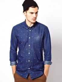 Jack & Jones Denim Shirt With Boat Print