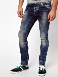 Asos Super Skinny Jeans In Acid Wash