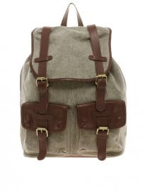 Asos Canvas And Leather Backpack