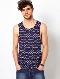 Asos Vest With All Over Ethnic Print