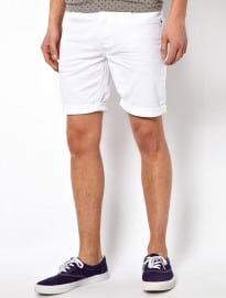 Solid Denim Shorts