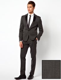 Asos Skinny Fit Tuxedo Suit In Polywool