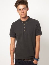 Asos Polo In Pique With Button Down Collar