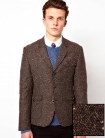 Asos Slim Fit Tweed Blazer With Shooting Patch