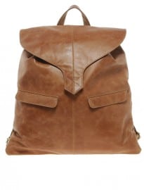 Asos Leather Backpack With Tab Detail
