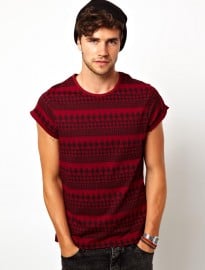 Asos Stripe T-shirt With Houndstooth Pattern