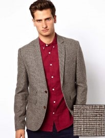 Asos Slim Fit Suit Jacket In Houndstooth