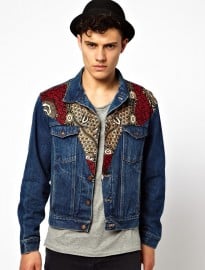 Bukki Denim Jacket With African Print Panel