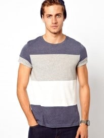 Asos Stripe T-shirt With Cut And Sew Panels