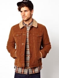 Asos Cord Jacket With Borg