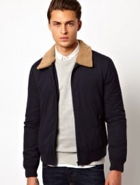 Asos Bomber Jacket With Borg Collar