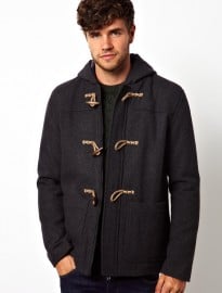 Asos Duffle Coat In Charcoal