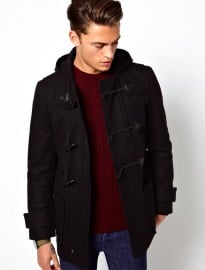 Asos Duffle Coat In Black