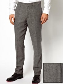 Asos Slim Fit Smart Trousers In Tweed