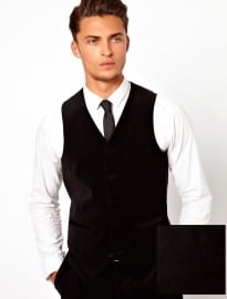 Asos Slim Fit Waistcoat In Velvet