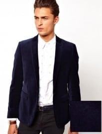 Asos Slim Fit Blazer In Velvet