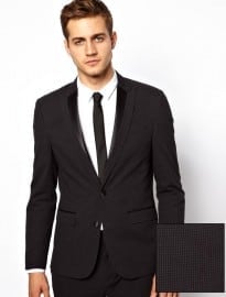 Asos Slim Fit Tipped Jacket In Seersucker