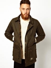 Brixtol Waxed Jacket With Cord Collar