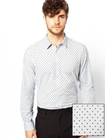 Asos Smart Shirt In Long Sleeve With Polka Dots