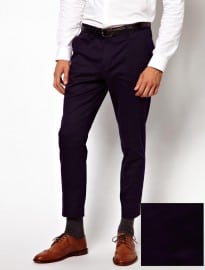 Asos Skinny Fit Smart Cropped Trousers In Cotton Sateen
