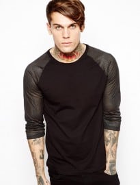 Asos 3/4 Sleeve T-shirt With Mesh Sleeve