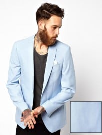 Asos Slim Fit Blazer In Oxford