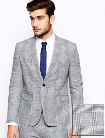 Selected Linen Mix Suit Jacket In Pow Check