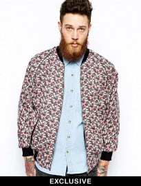 Reclaimed Vintage Bomber Jacket In Dark Based Floral