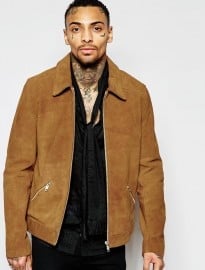 Asos Suede Harrington In Tan
