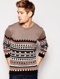 Asos Jumper With Aztec Design