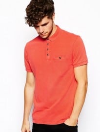 New Look Polo Shirt In Acid Wash