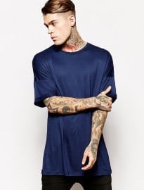 Asos T-shirt In Drapey Jersey With Oversized Fit And Dropped Shoulder