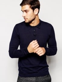 Asos Polo Neck Jumper In Cotton